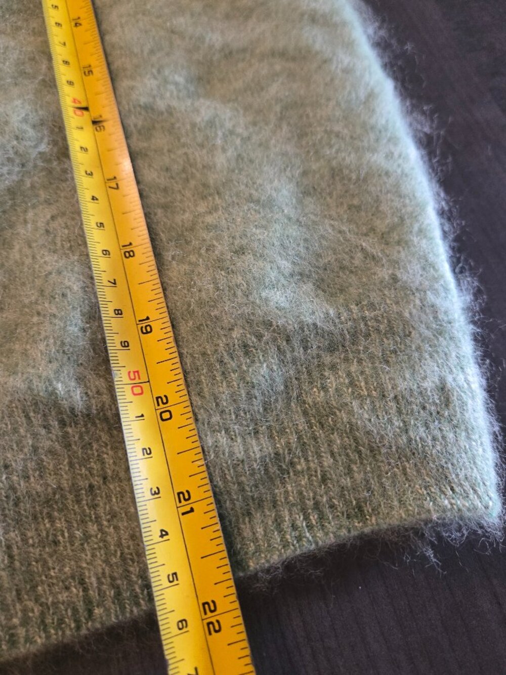 NEW Green Brushed Cashmere sweater Large - Picture 5 of 7